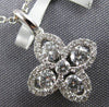 ESTATE .46CT DIAMOND 18KT WHITE GOLD 3D 4 LEAF CLOVER FLOWER CLASSIC PENDANT