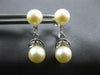 ESTATE .50CT DIAMOND & AAA SOUTH SEA PEARL 14KT WHITE GOLD LEAF EARRINGS #27036