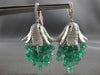 EXTRA LARGE 25.71CT DIAMOND & AAA EMERALD 18KT WHITE GOLD 3D CHANDELIER EARRINGS