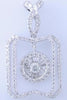 1.15CT DIAMOND 18KT GOLD ROUND & BAGUETTE SQUARE INFINITY LOVE FLOATING PENDANT