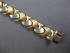 ESTATE WIDE 14KT 2 TONE GOLD 3D MATTE & SHINY MULTI LEAF CRISS CROSS BRACELET