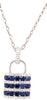 1.72CT DIAMOND & AAA SAPPHIRE 18KT WHITE GOLD 3D FUN LOCK LOVE FLOATING PENDANT