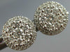 ESTATE .85CT DIAMOND 14KT WHITE GOLD 3D CLASSIC ROUND CLUSTER HALO STUD EARRINGS