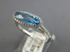 1.56CT DIAMOND & AAA BLUE TOPAZ 14K WHITE GOLD 3D OVAL & ROUND FILIGREE FUN RING