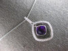1.55CT DIAMOND & AAA AMETHYST 14KT WHITE GOLD CUSHION & ROUND FLOATING PENDANT