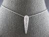 .45CT DIAMOND 14K WHITE GOLD MULTI ROW ELONGATED TEAR DROP PAVE FLOATING PENDANT