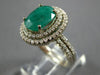 3.70CT DIAMOND & AAA EMERALD 14K WHITE GOLD 3D OVAL & ROUND HALO ENGAGEMENT RING