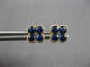 1.2CT DIAMOND & AAA SAPPHIRE 14KT YELLOW GOLD 3D INVISIBLE FLOWER STUD EARRINGS