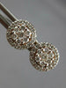 ESTATE .50CT DIAMOND 14KT WHITE & ROSE GOLD 3D CLUSTER FLOWER HALO STUD EARRINGS