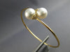 ESTATE .20CT DIAMOND & AAA SOUTH SEA PEARL 18KT YELLOW GOLD LOVE BANGLE BRACELET