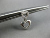 ESTATE .10CT DIAMOND 14KT WHITE GOLD CLASSIC DOUBLE HEART LOVE HANGING EARRINGS