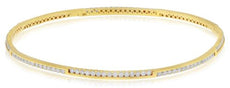 1.90CT DIAMOND 14K YELLOW GOLD 3D CRISS CROSS CHANNEL PRONG CUFF BANGLE BRACELET