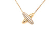 ESTATE .36CT DIAMOND 18KT YELLOW GOLD 3D CLASSIC X LOVE NECKLACE