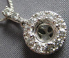 .44CT DIAMOND 18KT WHITE GOLD 3D 4 PRONG ROUND HALO SEMI MOUNT FLOATING PENDANT