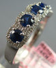 1.06CT DIAMOND & AAA SAPPHIRE 14K WHITE GOLD ROUND 5 STONE HALO ANNIVERSARY RING