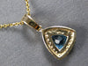 1.05CT DIAMOND & AAA BLUE TOPAZ 14K WHITE GOLD TRILLION & ROUND HALO FUN PENDANT