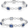 LARGE 9.97CT DIAMOND & AAA SAPPHIRE 18KT WHITE GOLD ROUND & EMERALD CUT BRACELET