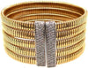 EXTRA LARGE 1.39CT DIAMOND 18K 2 TONE GOLD MULTI ROW RECTANGULAR BANGLE BRACELET