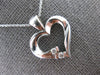 .20CT DIAMOND 14KT WHITE GOLD 3D 2 STONE OPEN HEART LOVE FLOATING PENDANT #27570
