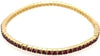 ESTATE 2.01CT AAA RUBY 14KT YELLOW GOLD 3D ROUND SQUARE SETTING TENNIS BRACELET