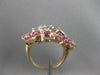 ANTIQUE 1.69CT OLD MINE DIAMOND RUBY 14K W ROSE GOLD FLOWER COCKTAIL RING #21009
