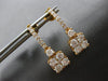 ESTATE LARGE 2.12CT DIAMOND 18KT ROSE GOLD CLUSTER SQUARE FUN HANGING EARRINGS