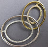 LARGE .34CT DIAMOND 18KT 2 TONE GOLD MULTI OVAL LOVE KNOT INTERTWINING NECKLACE