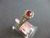 ESTATE 1.04CT DIAMOND & AAA RUBY 14KT YELLOW GOLD 3D CLASSIC HALO LOVE RING