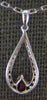 .28CT DIAMOND & AAA RUBY 14KT WHITE GOLD 3D PEAR SHAPE & ROUND FLOATING PENDANT