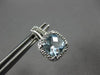 2.13CT DIAMOND & AAA AQUAMARINE 14KT WHITE GOLD CUSHION & ROUND HANGING EARRINGS