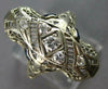ANTIQUE ART DECO .28CT DIAMOND & AAA SAPPHIRE 18K WHITE GOLD 5 STONE RING #27510