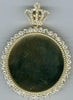 LARGE 2.75CT DIAMOND 14K YELLOW GOLD ENGRAVEABLE CIRCULAR CROWN FLOATING PENDANT