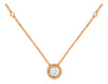 .25CT DIAMOND 14KT ROSE GOLD CLASSIC ROUND BEZEL BY THE YARD SOLITAIRE NECKLACE