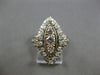 ANTIQUE LARGE .70CT DIAMOND 18KT WHITE GOLD MARQUISE SHAPE 3 STONE RING #28126
