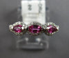 .65CT DIAMOND & AAA PINK SAPPHIRE 14KT WHITE GOLD 3 STONE HALO ANNIVERSARY RING