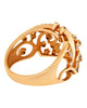 WIDE .59CT DIAMOND 18KT ROSE GOLD 3D MULTI ROW SEMI ETERNITY ANNIVERSARY RING