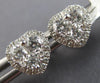 ESTATE 1.01CT DIAMOND 18KT WHITE GOLD HEART SHAPE HALO INVISIBLE STUD EARRINGS