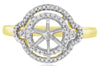 .20CT DIAMOND 14KT 2 TONE GOLD 3D ROUND 6 PRONG HALO SEMI MOUNT ENGAGEMENT RING