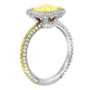 LARGE 2.66CT WHITE & FANCY YELLOW DIAMOND PLATINUM 3D ETERNITY ENGAGEMENT RING