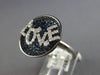 ESTATE LARGE 1.41CT DIAMOND & AAA SAPPHIRE 14KT WHITE GOLD 3D CIRCULAR LOVE RING
