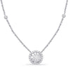 .71CT DIAMOND 14KT WHITE GOLD 3D FLOWER CLUSTER HALO BY THE YARD LOVE NECKLACE