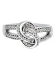 ESTATE .27CT DIAMOND 18KT WHITE GOLD 3D CLASSIC LOVE KNOT FUN LOVE RING