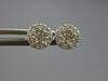 ESTATE .51CT DIAMOND 14KT WHITE GOLD 3D CLASSIC ROUND CLUSTER STUD EARRINGS
