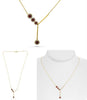 .78CT DIAMOND & AAA RUBY 14K YELLOW GOLD ROUND MULTI FLOWER LARIAT LOVE NECKLACE