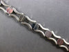 ESTATE 14KT WHITE GOLD 3D CLASSIC MATTE & SHINY SQUARE DESIGN FUN LOVE BRACELET