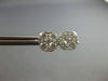 1.12CT DIAMOND 14KT WHITE GOLD 3D CLASSIC ROUND INVISIBLE SQUARE STUD EARRINGS