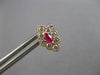 .65CT DIAMOND & AAA RUBY 14KT ROSE GOLD 3D MARQUISE & ROUND FLORAL STUD EARRINGS