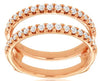 0.50CT DIAMOND 14KT ROSE GOLD 3D CLASSIC ROUND 2 ROW INSERT ANNIVERSARY RING