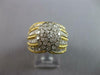 ANTIQUE LARGE 1.35CT DIAMOND 18K 2 TONE GOLD MULTI ROW FLOWER CLUSTER RING 27553