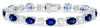 LARGE 15.24CT DIAMOND & AAA SAPPHIRE 18K WHITE GOLD OVAL & ROUND TENNIS BRACELET